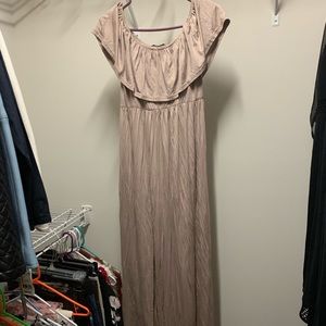 COPY - Tan off shoulder or on shoulder maxi dress